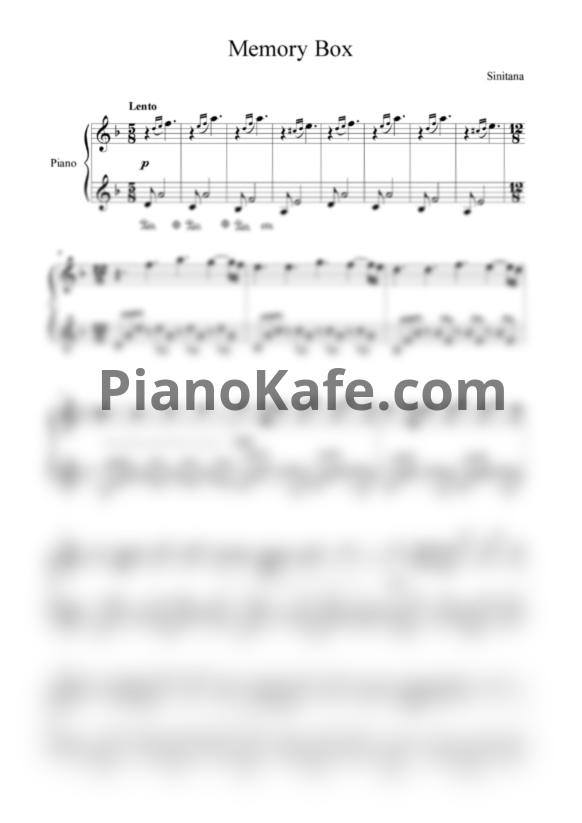 Ноты Sinitana - Memory box - PianoKafe.com