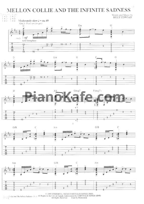 Ноты The Smashing Pumpkins - Mellon Collie and the infinite sadness (Книга нот) - PianoKafe.com