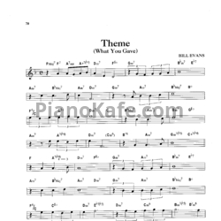 Ноты Bill Evans - Theme (What you gave) - предпросмотр