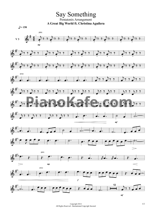 Ноты Pentatonix - Say Something - PianoKafe.com