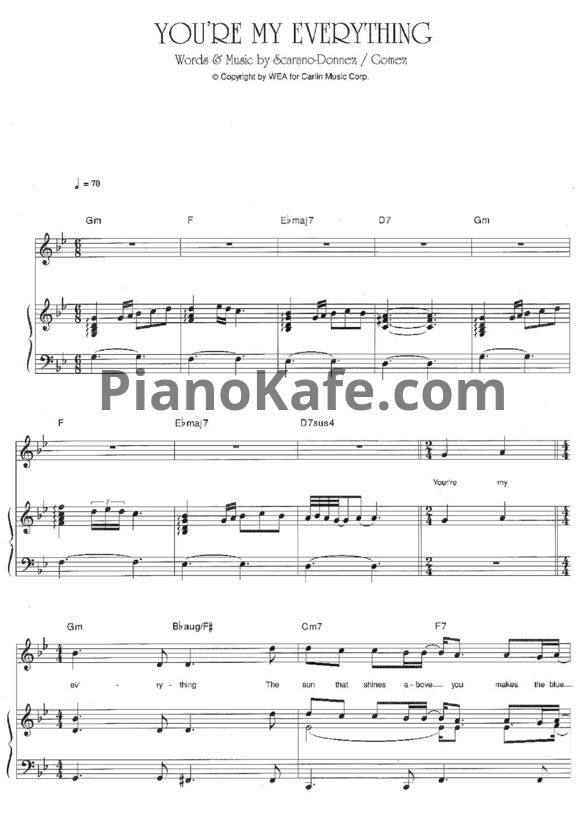 Ноты Santa Esmeralda - You're my everything - PianoKafe.com