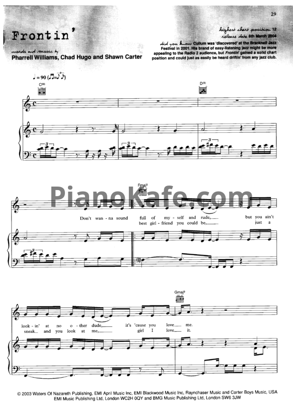 Ноты Jamie Cullum - Frontin" - PianoKafe.com
