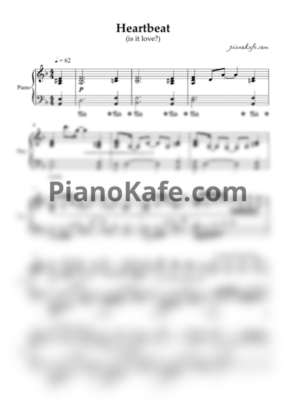 Ноты Bastien Grivet - Heartbeat (is it love? Peter) - PianoKafe.com