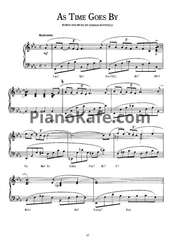 Ноты Richard Clayderman - As time goes by - PianoKafe.com