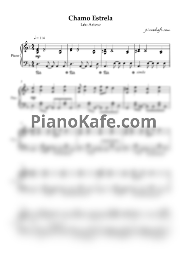 Ноты Léo Artese - Chamo Estrela (Piano cover) - PianoKafe.com