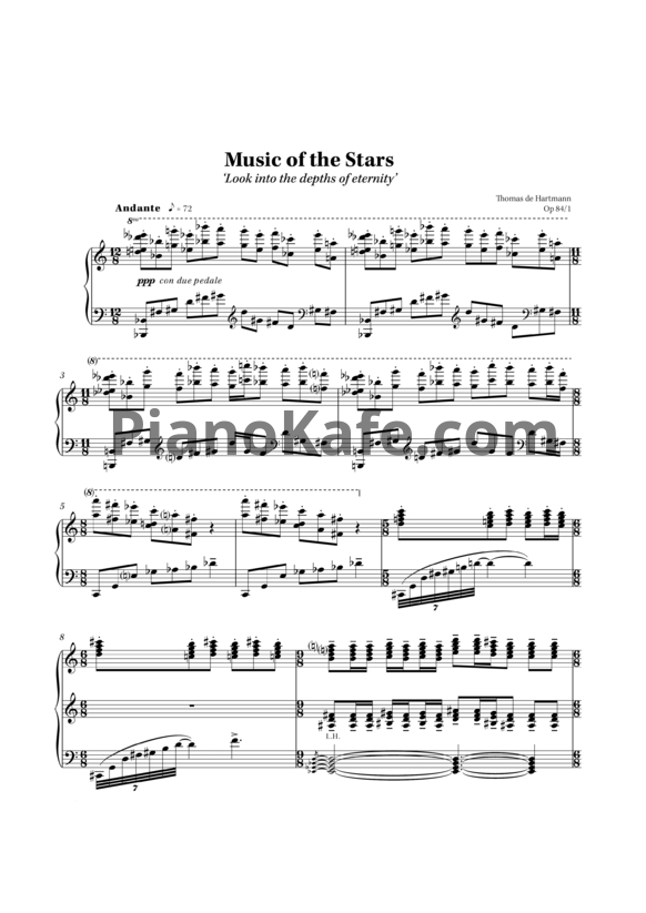 Ноты Thomas de Hartmann - Music of the stars (Op. 84/1) - PianoKafe.com