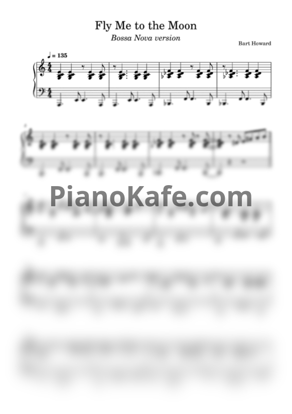 Ноты Frank Sinatra - Fly me to the moon - PianoKafe.com