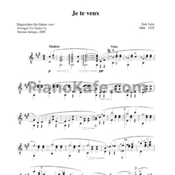 Ноты Erik Satie - Je te veux