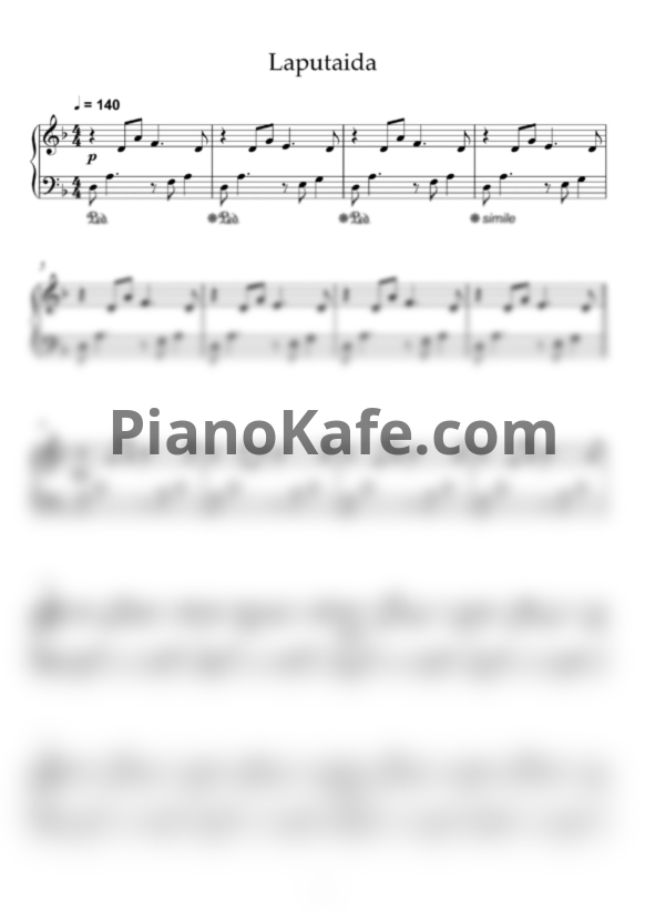 Ноты Ilya Beshevli - Laputaida - PianoKafe.com