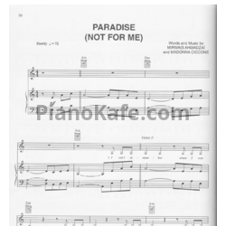 Ноты Madonna - Paradise (Not for me) - предпросмотр