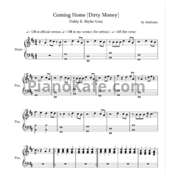 Ноты P. Diddy feat. Skylar Grey - Coming home - предпросмотр