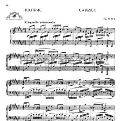 Ноты Антон Рубинштейн - Каприс (Op. 21, №1) - предпросмотр