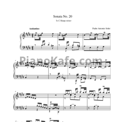 Ноты Antonio Soler - Sonata No. 20 in C sharp minor - предпросмотр