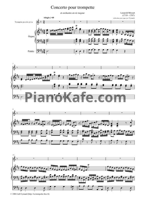 Ноты Леопольд Моцарт - Концерт для трубы с оркестром - PianoKafe.com