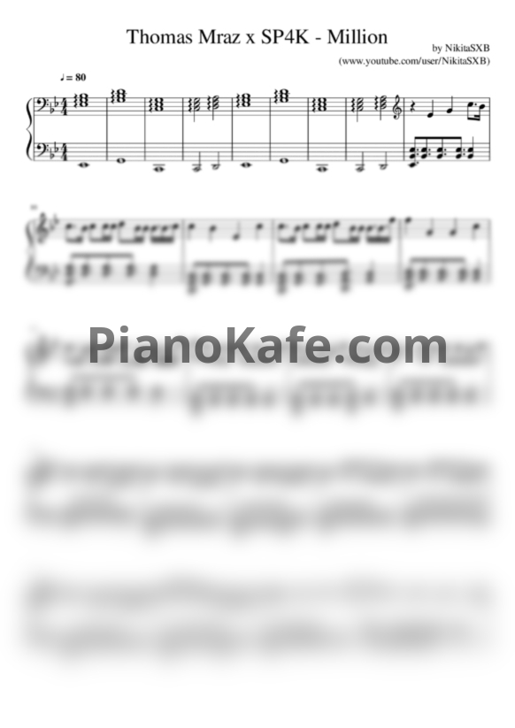Ноты Thomas Mraz x SP4K - Million - PianoKafe.com
