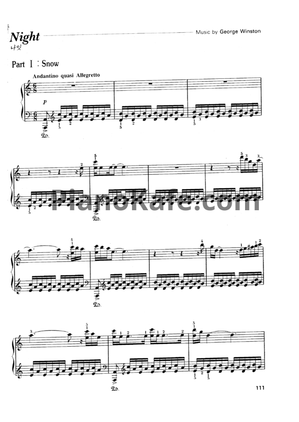 Ноты George Winston - Night - PianoKafe.com