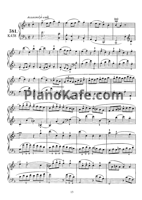 Ноты Д. Скарлатти - Соната K438 - PianoKafe.com