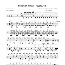 Ноты System Of A Down - Psycho - предпросмотр
