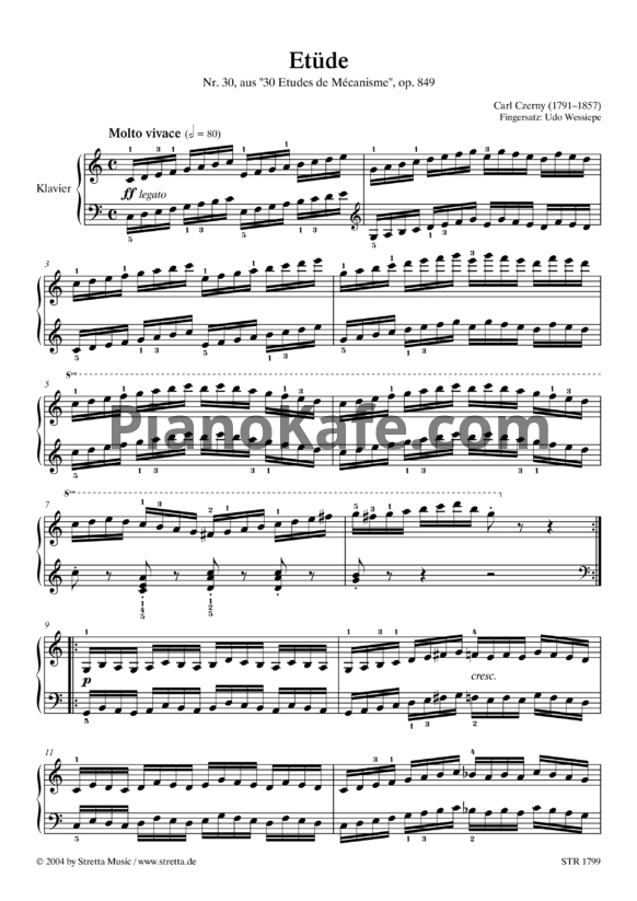 Ноты Карл Черни - Этюд (Соч. 849, №30) - PianoKafe.com