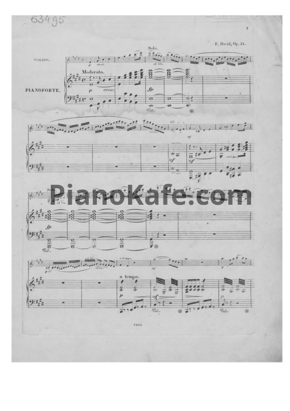 Ноты Ф. Давид - Introduction et variations sur un air écossais (Op. 21) - PianoKafe.com