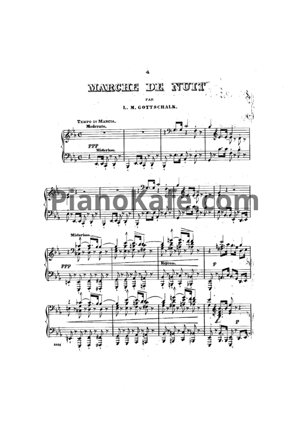 Ноты Луи Моро Готшалк - Marche de nuit (Op. 17) - PianoKafe.com