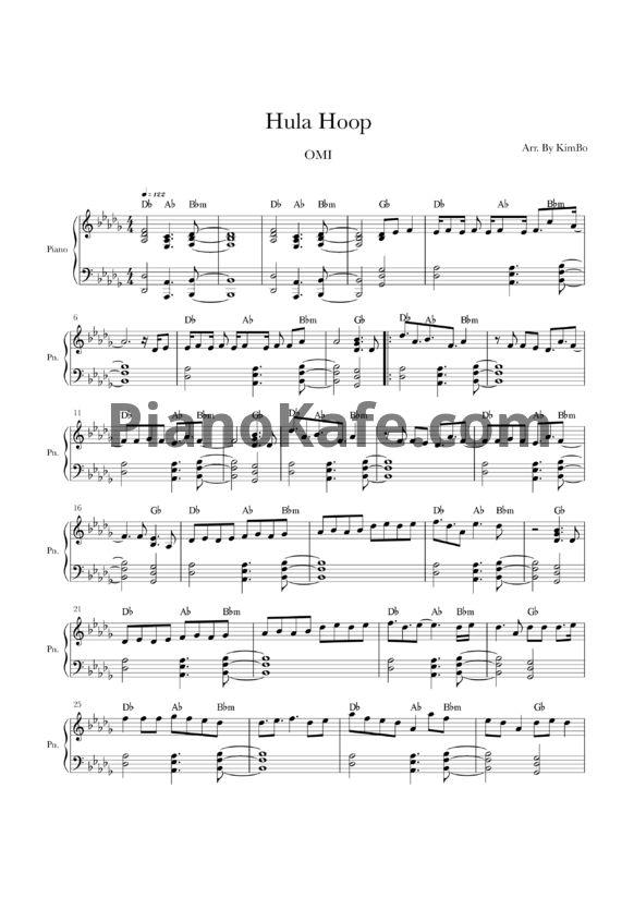 Ноты Omi - Hula hoop - PianoKafe.com