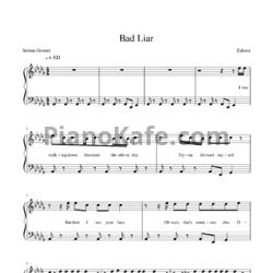 Ноты Selena Gomez - Bad liar - предпросмотр