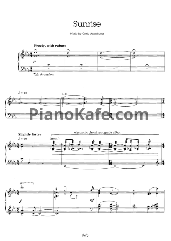Ноты Craig Armstrong - Sunrise - PianoKafe.com