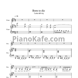 Ноты Lana Del Rey - Born to die - предпросмотр