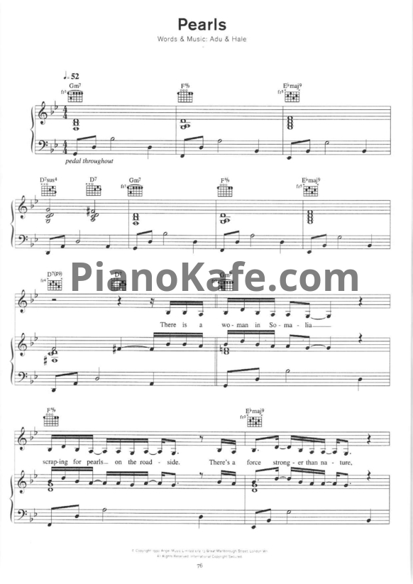 Ноты Sade - Pearls - PianoKafe.com