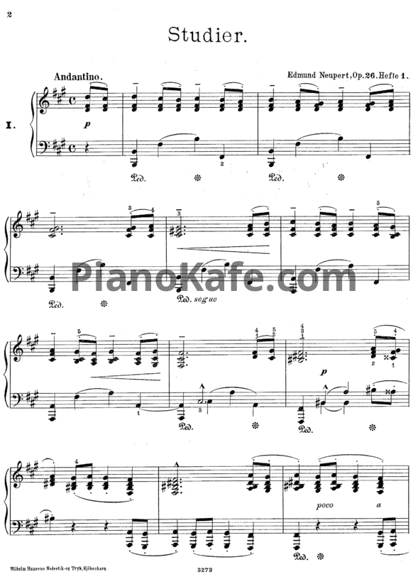 Ноты Э. Нейперт - Этюд (Op. 26) - PianoKafe.com