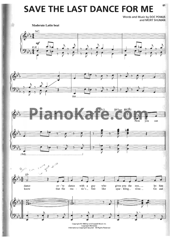 Ноты Michael Buble - Save the last dance for me - PianoKafe.com