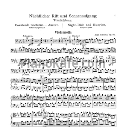 Ноты Ян Сибелиус - Симфоническая поэма "Ночная скачка и восход солнца" (Op. 55, партия виолончели) - предпросмотр