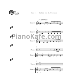 Ноты Sum 41 - Makes no difference - предпросмотр