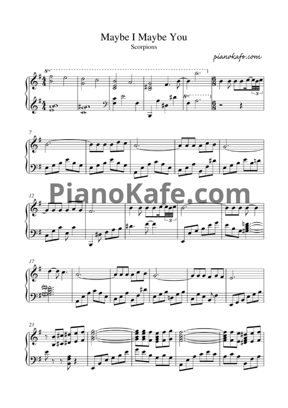 Ноты Владимир Черноклинов - Maybe I maybe you - PianoKafe.com