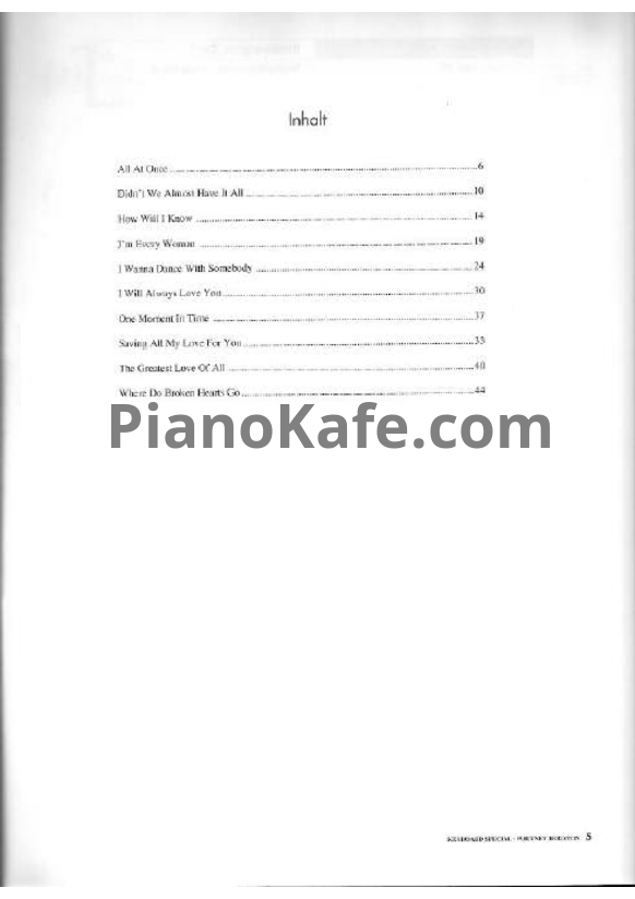 Ноты Whitney Houston - Collection (Книга нот) - PianoKafe.com