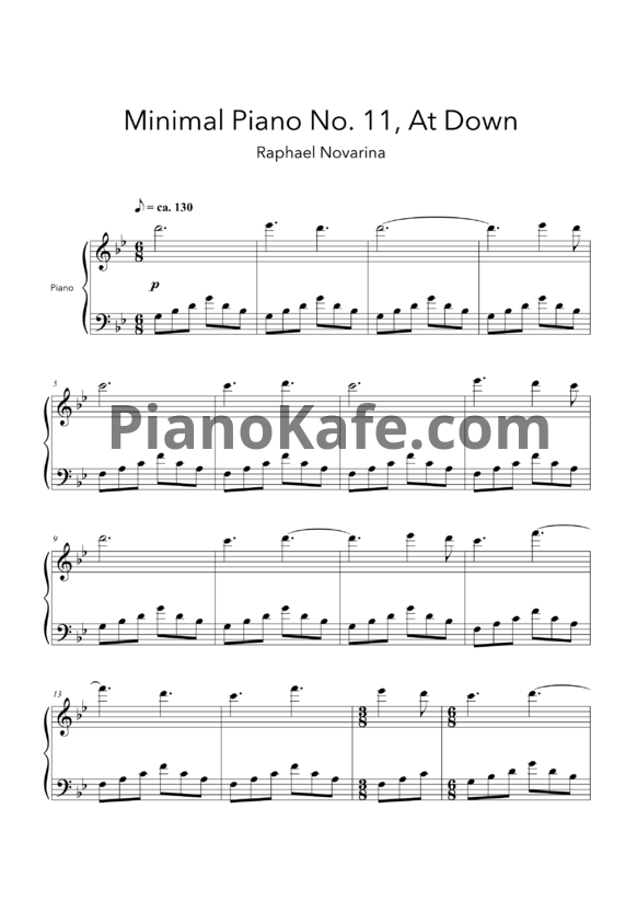 Ноты Raphael Novarina - Minimal Piano No. 11, At down - PianoKafe.com