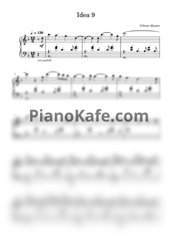 Ноты Gibran Alcocer - Idea 9 - PianoKafe.com