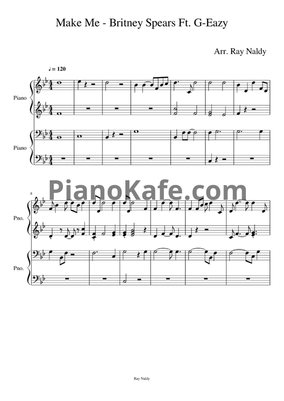 Ноты Britney Spears feat. G-Eazy - Make me - PianoKafe.com