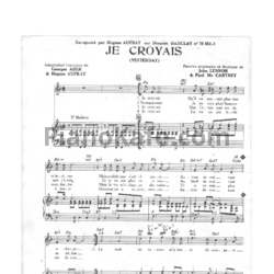 Ноты John Lennon - Je croyais (Yesterday) - предпросмотр