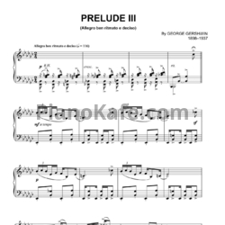 Ноты George Gershwin - Prelude 3 (Andabte ben ritmato e deciso) - предпросмотр