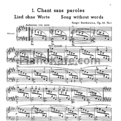 Ноты С. Борткевич - 4 пьесы для фортепиано (Op. 65) - предпросмотр