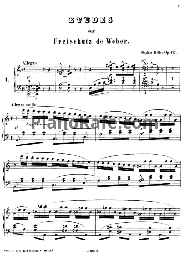 Ноты С. Геллер - Четыре этюда на темы из оперы "Вольный стрелок" Вебера (Op. 127) - PianoKafe.com