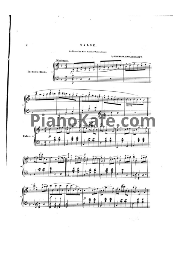 Ноты Герман Волленгаупт - Вальс (Соч. 18, №2) - PianoKafe.com