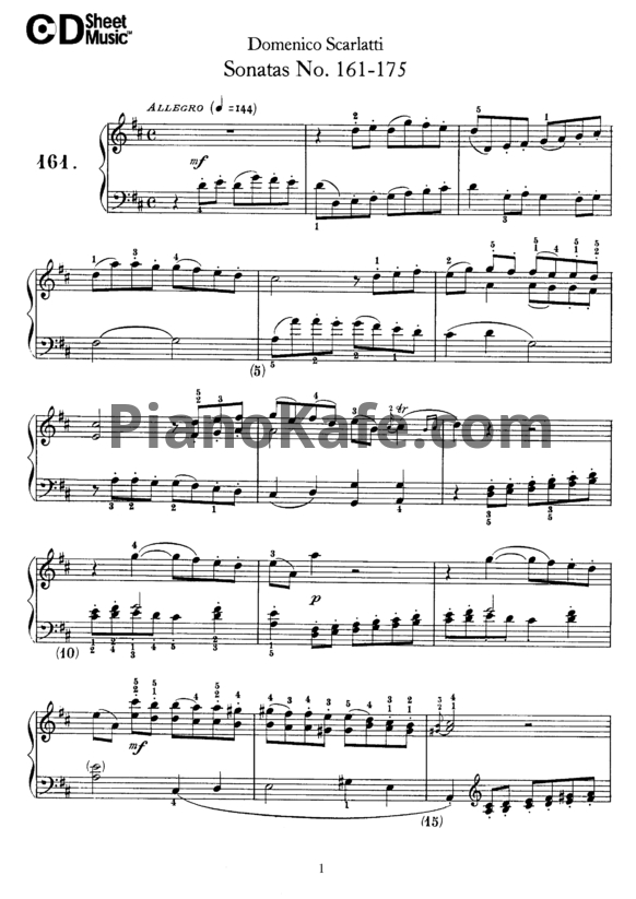 Ноты Д. Скарлатти - Сонаты 161-175 - PianoKafe.com