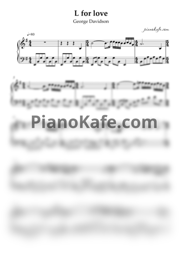 Ноты George Davidson - L for love - PianoKafe.com