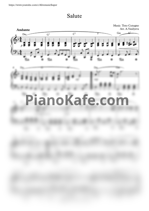 Ноты Toto Cutugno - Salute - PianoKafe.com