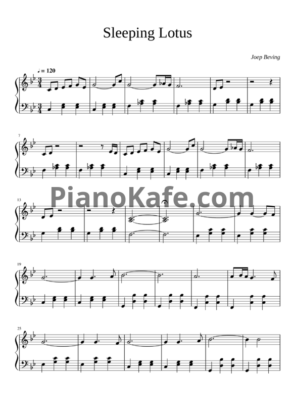 Ноты Joep Beving - Sleeping Lotus - PianoKafe.com