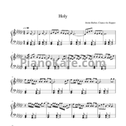 Ноты Justin Bieber, Chance The Rapper - Holy - предпросмотр