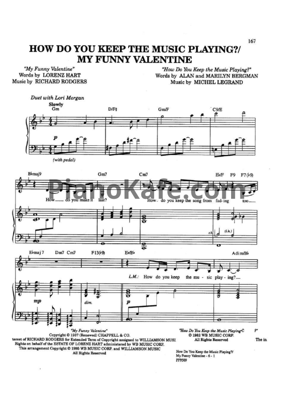 Ноты Frank Sinatra - How do you keep the music playing? / My funny valentine - PianoKafe.com